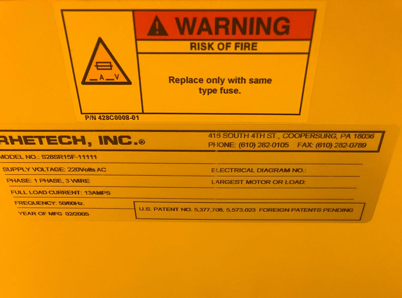 Semitool S 28 SR 15 F 11111 SRD (Spin Rinse Dryer)