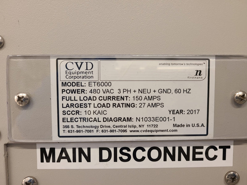 FirstNano EasyTube ET 6000 Horizontal Furnace Atmospheric System