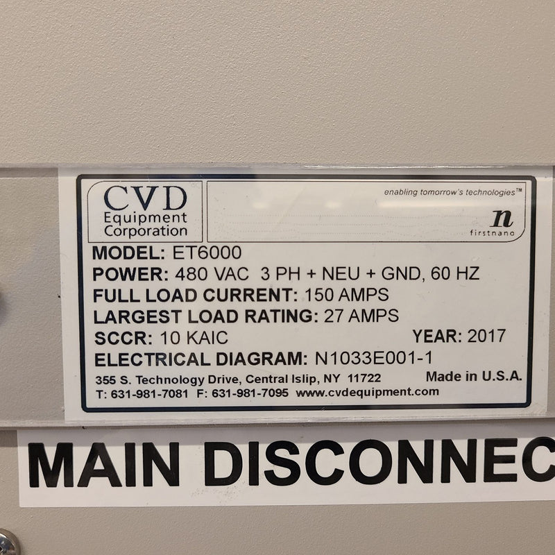 FirstNano EasyTube ET 6000 Horizontal Furnace Atmospheric System