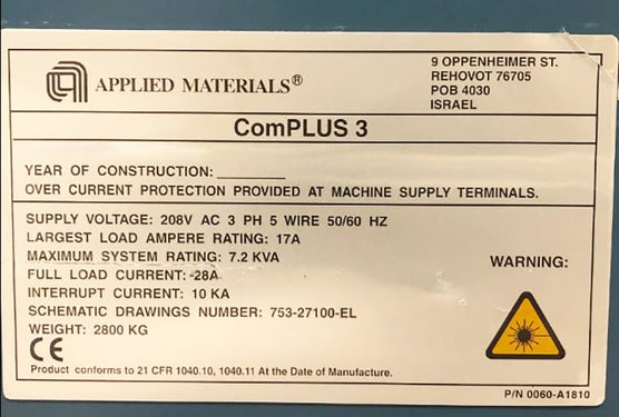 Applied Materials Complus 3 T Pattern Measurement