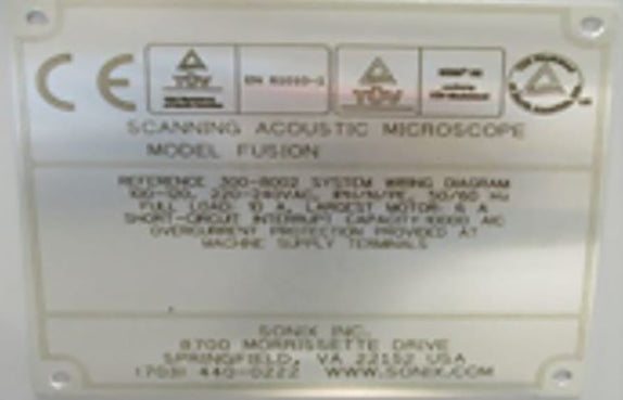 Sonix Fusion Scanning Acoustic Microscope