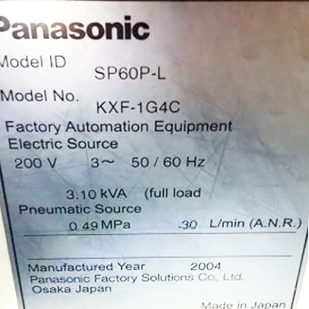 Panasonic SP 60 P-L KXF-1 G 4 C Screen Printer