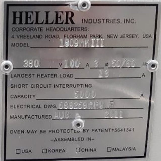 Heller 1809 MK III SMT Reflow Oven
