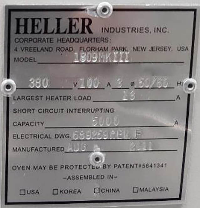 Heller 1809 MK III SMT Reflow Oven