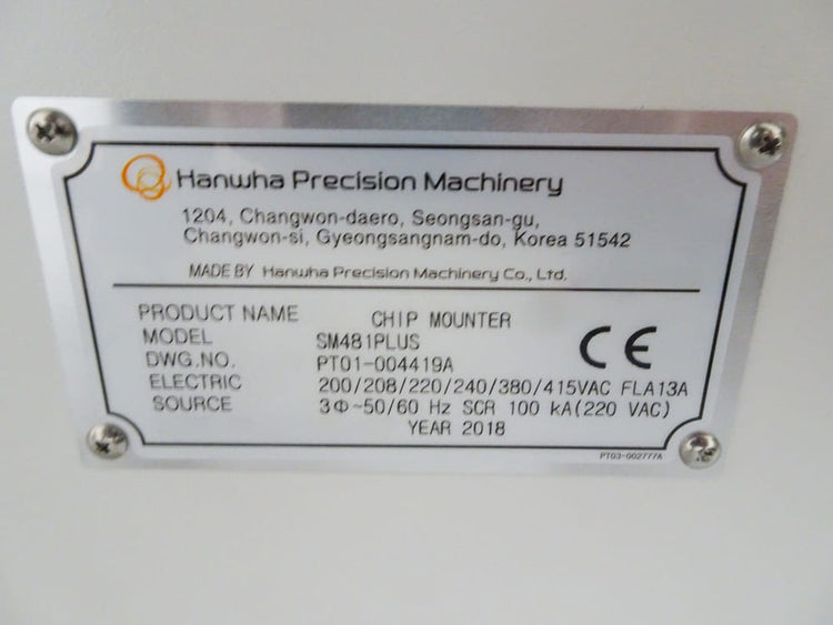 Samsung SM 481 Plus Pick and Place