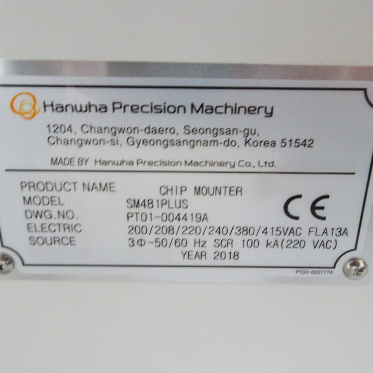 Samsung SM 481 Plus Pick and Place