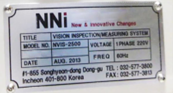 NNI NVIS 2500 Vision Inspection Measuring System