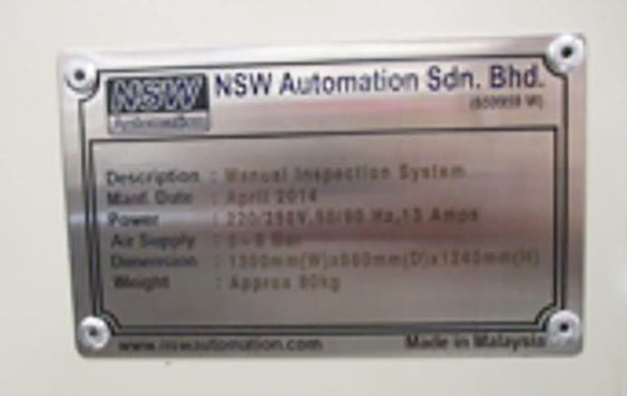 NSW Automation Manual Inspection System