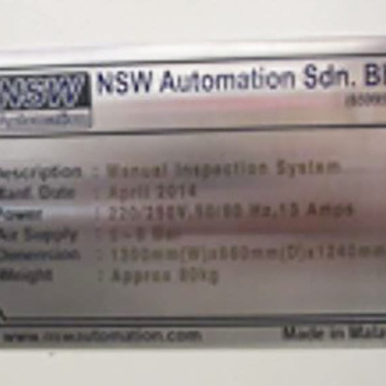NSW Automation Manual Inspection System