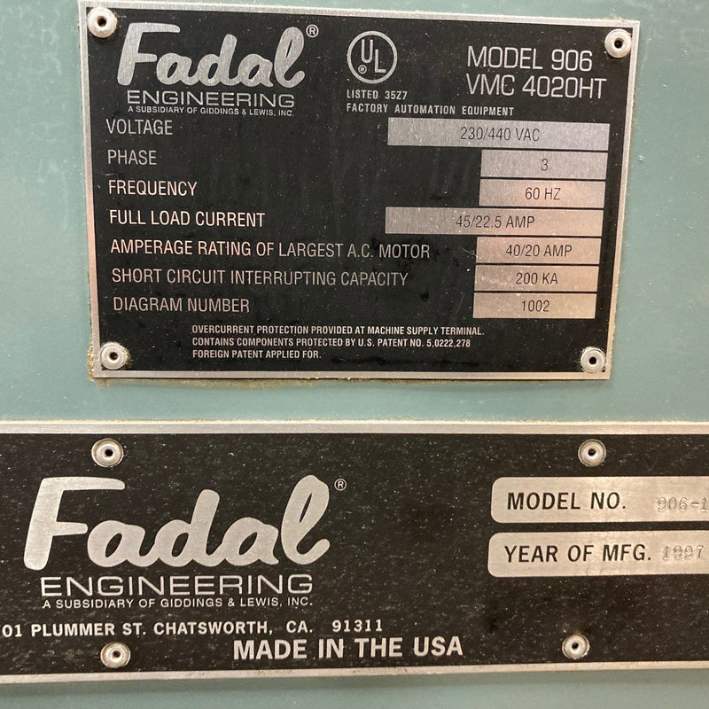 Fadal VMC 4020 HT CNC Vertical Machining Center