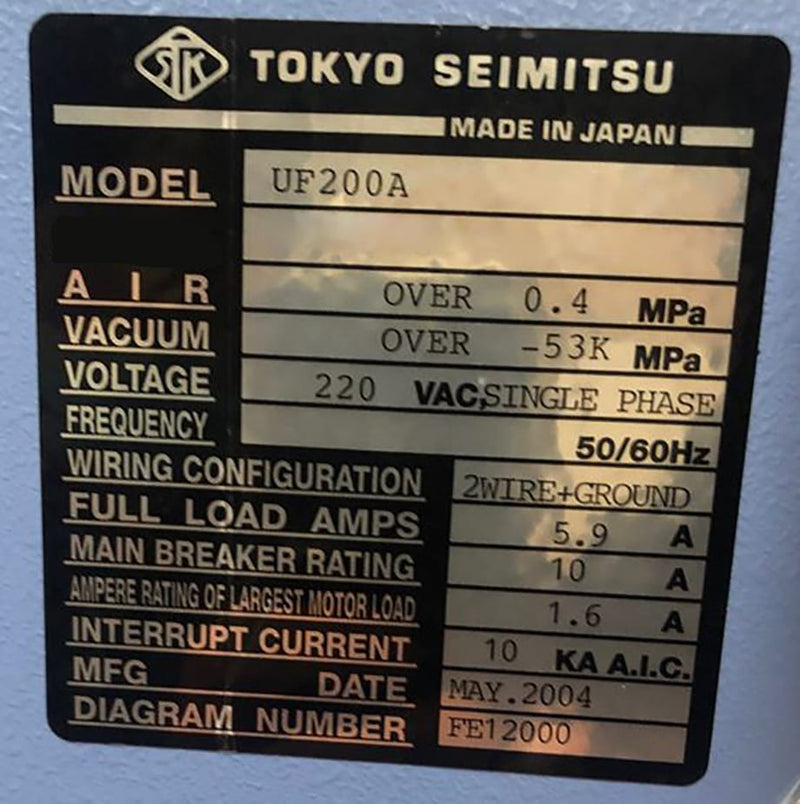 Accretech / TSK UF 200 A Automatic Wafer Prober