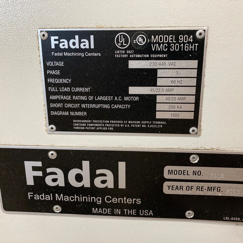Fadal VMC 3016 HT CNC Vertical Machining Center