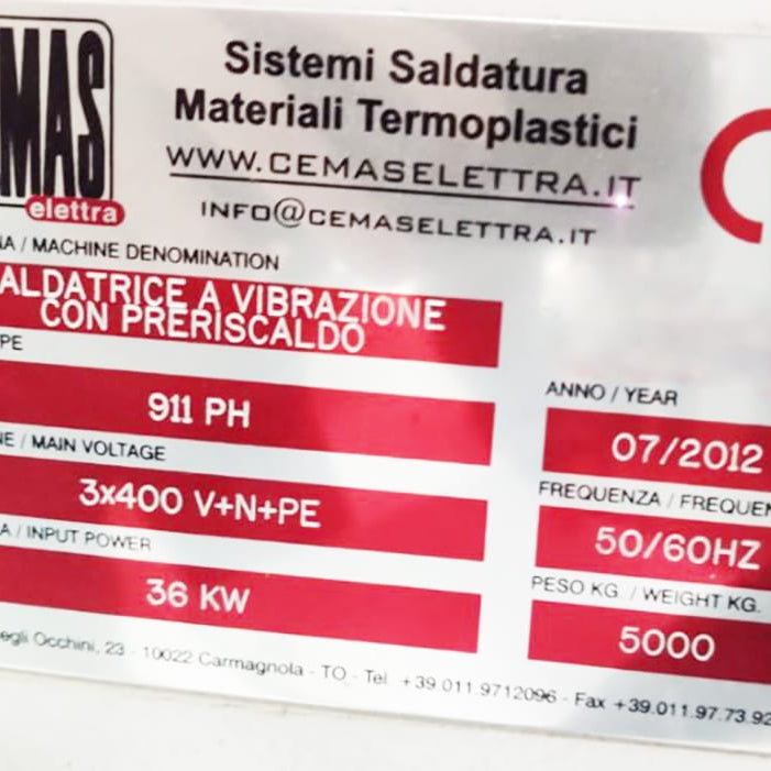 Cemas Elettra 911 PH Plastic Welding Machine