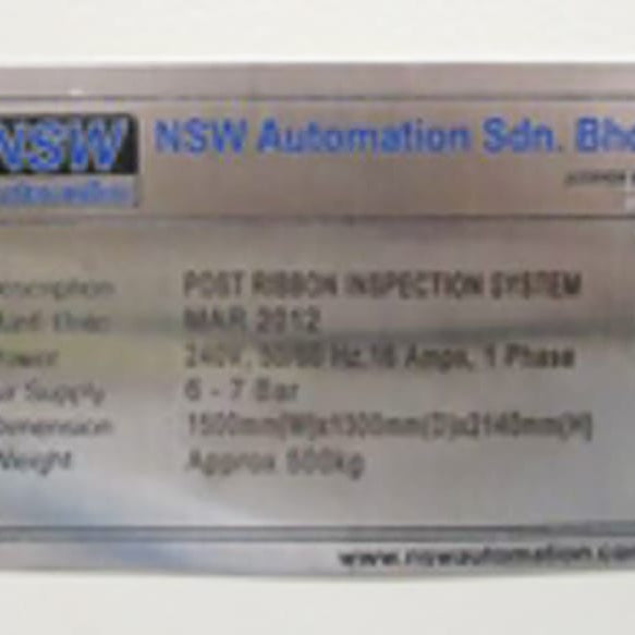 NSW Automation Post Ribbon Inspection System