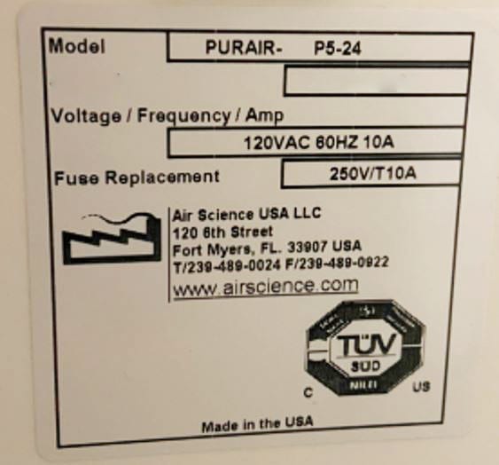 Air Science Purair P 5 24 Fume Hood