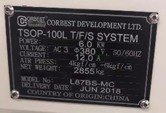 Corbest TSOP 44 L Trim & Form Machine