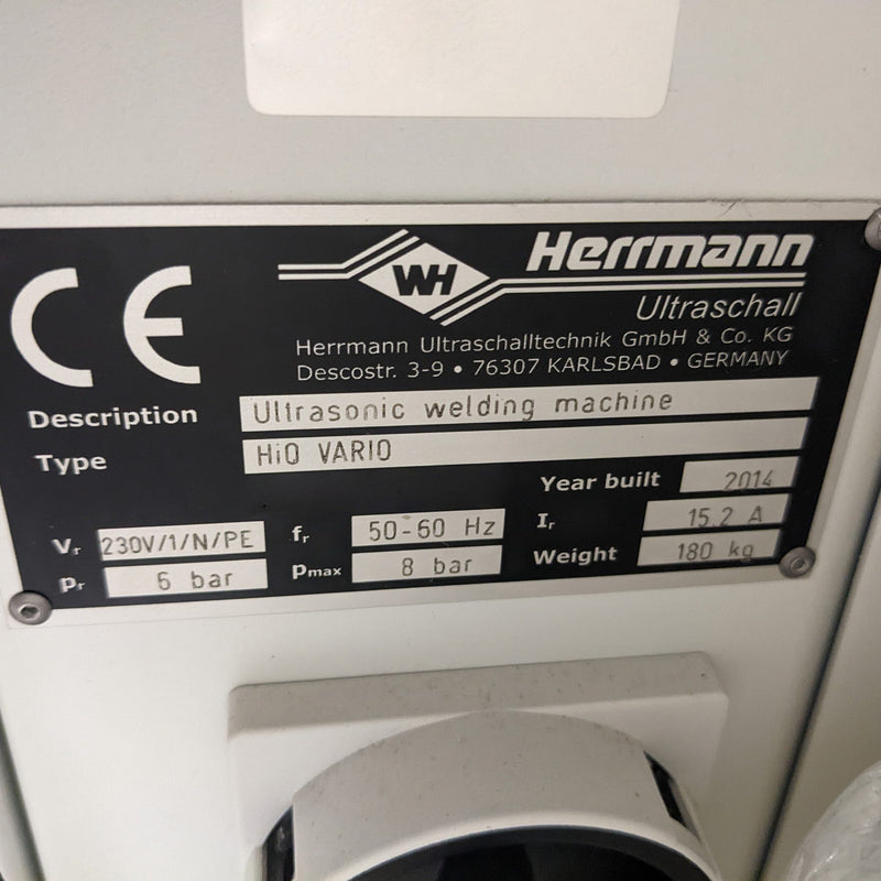 Herrmann Ultrasonics HiQ Vario PropControl Ultrasonic Welder