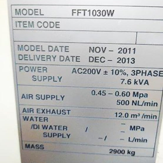 Towa FFT 1030 W Molding System