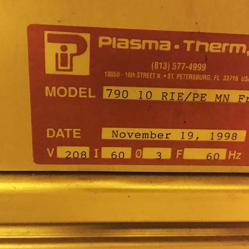 Plasmatherm 790 RIE-PECVD (Reactive Ion Etcher - Plasma-Enhanced Chemical Vapor Deposition)