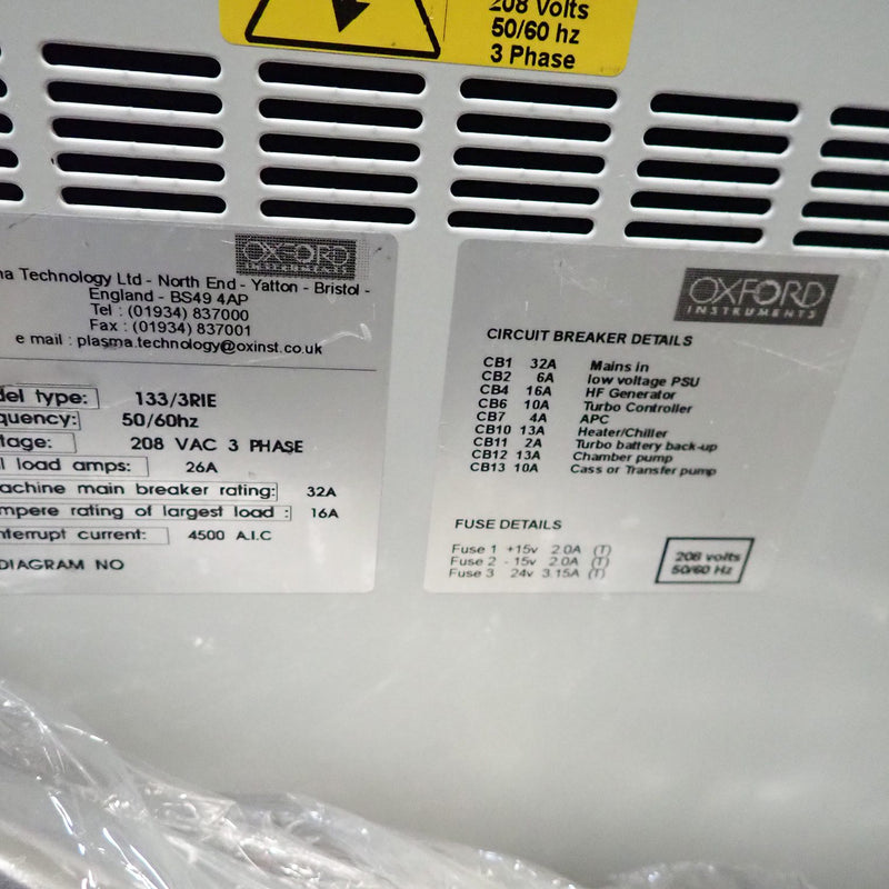 Oxford 133 / 3 RIE Source Chamber