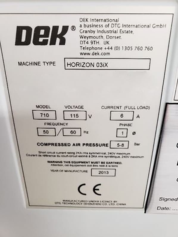 Dek Horizon 03 iX Screen Printer