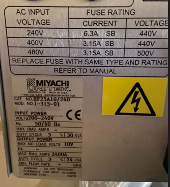 Unitek / Miyachi HF 25 DC Resistance Welder