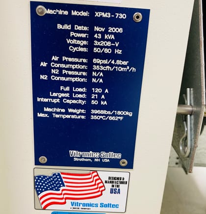 Vitronics XPM 3 730 Reflow Oven