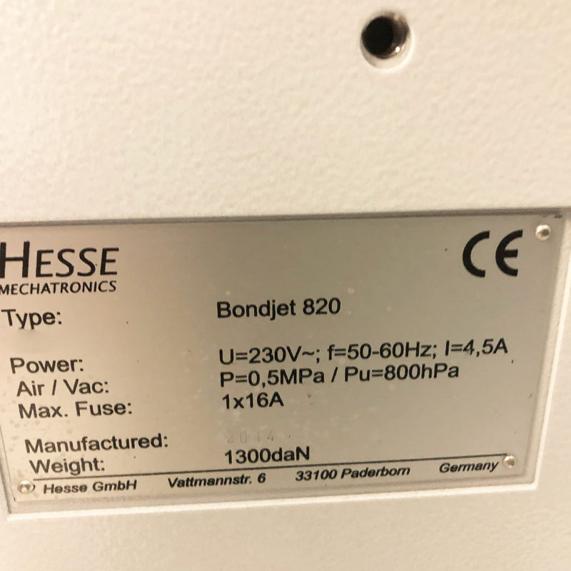 Hesse & Knipps (H&K) Bondjet 820 Wire Wedge Bonder