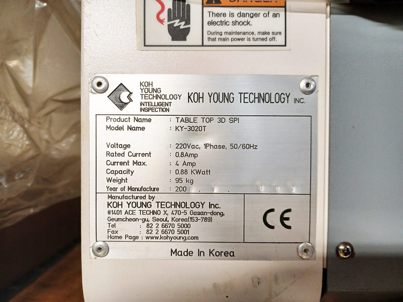 Koh Young KY 3020 T Solder Paste Machine