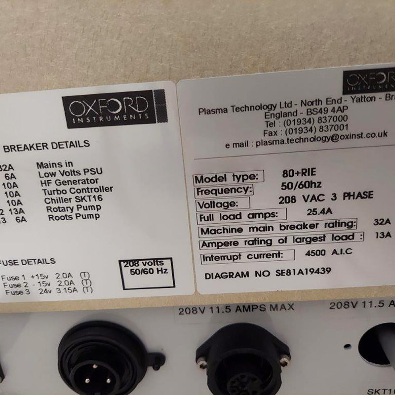 Oxford 80 Plus RIE Plasma