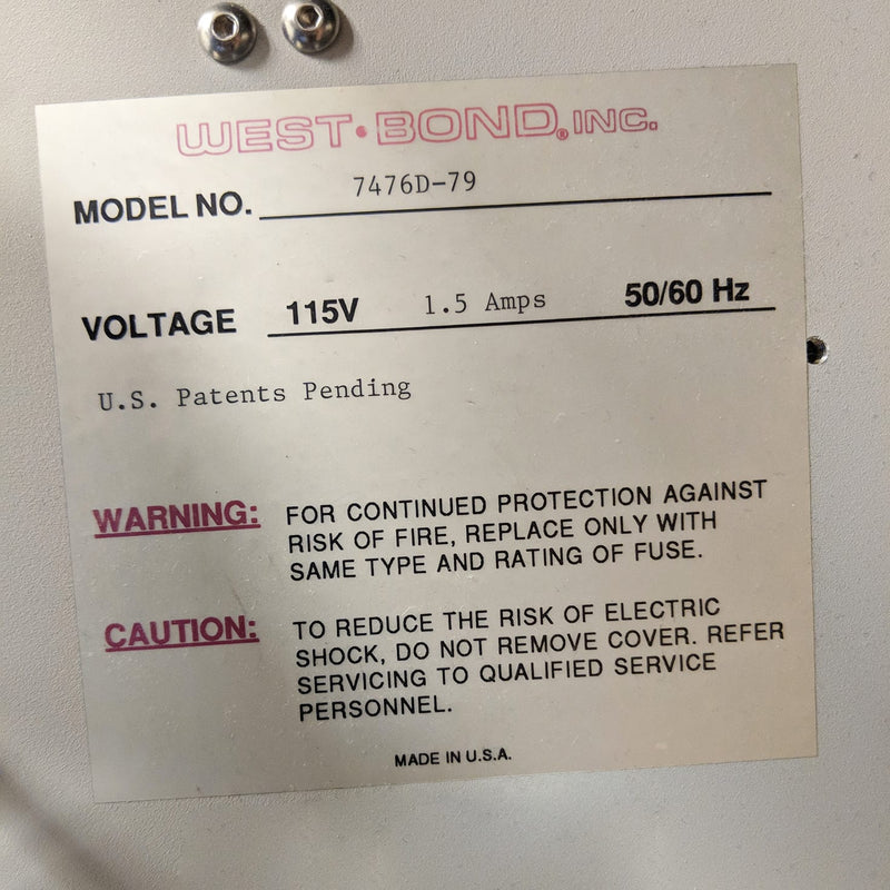 WestBond 7476 D 79 Wire Bonder