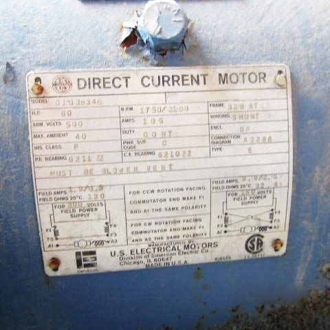U.S. Electrical Motors 0103934 Direct Current Motor