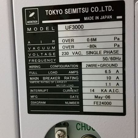 Accretech / TSK UF 3000 Automatic Wafer Prober