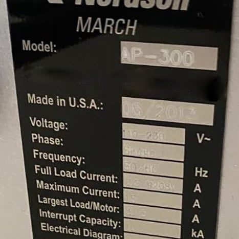Nordson / March AP 300 Dual Gas Plasma Chamber