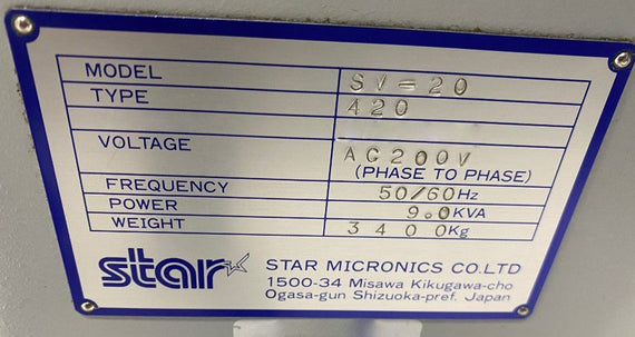 Star Micronics SV 20 CNC