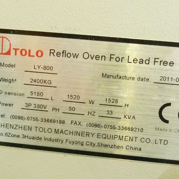 Tolo LY 800 Reflow Oven
