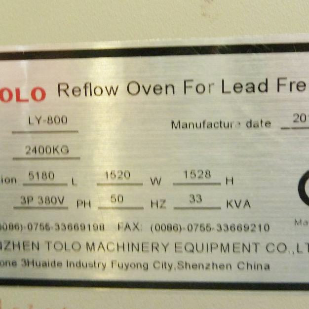 Tolo LY 800 Reflow Oven