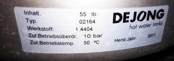 Dejong Hot Water Tank