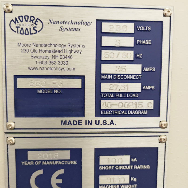 Moore Nanotechnology 650 FG V 2 Multi-Axis Freeform