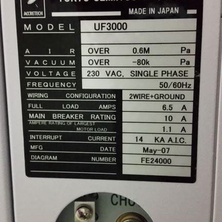 Accretech / TSK UF 3000 Automatic Wafer Prober