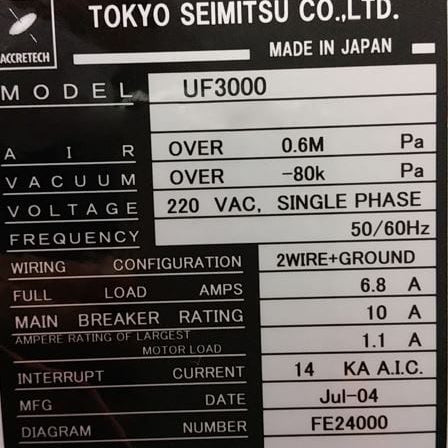 Accretech / TSK UF 3000 Automatic Wafer Prober