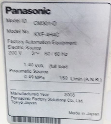 Panasonic CM 301 D KXF 4 H 4 C Chip Mounter