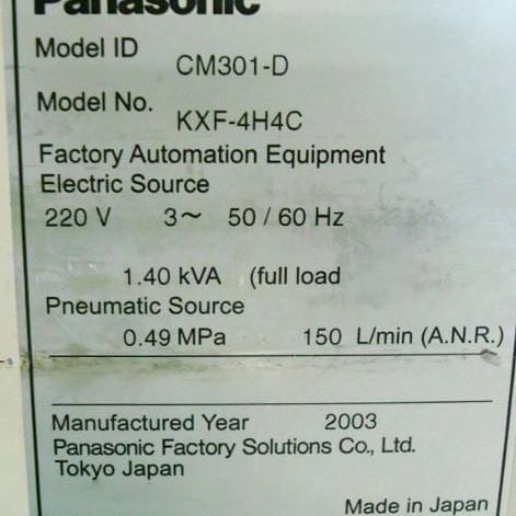 Panasonic CM 301 D KXF 4 H 4 C Chip Mounter