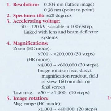 Hitachi 7500 TEM (Transmission Electron Microscope)