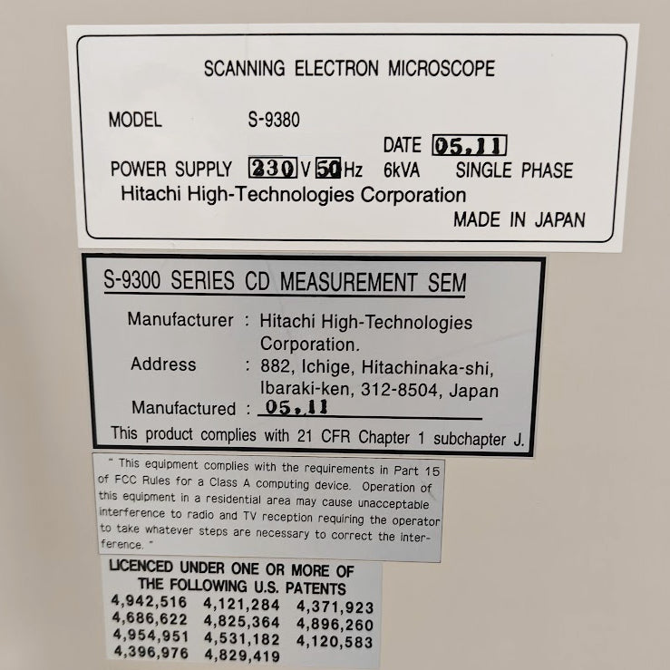 Hitachi S 9380 SEM (Scanning Electron Microscope)