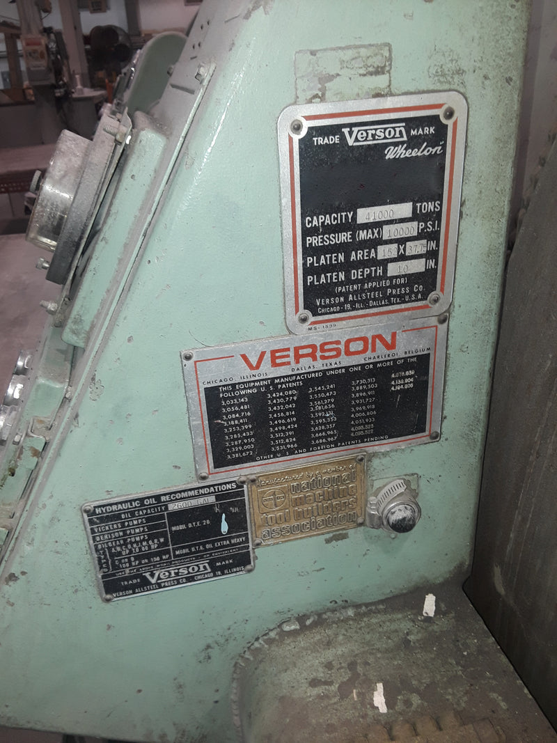 Verson 41000 R Wheelon Hydro Press