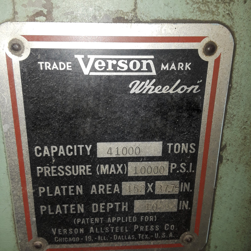 Verson 41000 R Wheelon Hydro Press