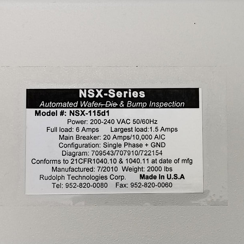 ONTO / Rudolph / August NSX 115 D 1 Wafer Die Inspection