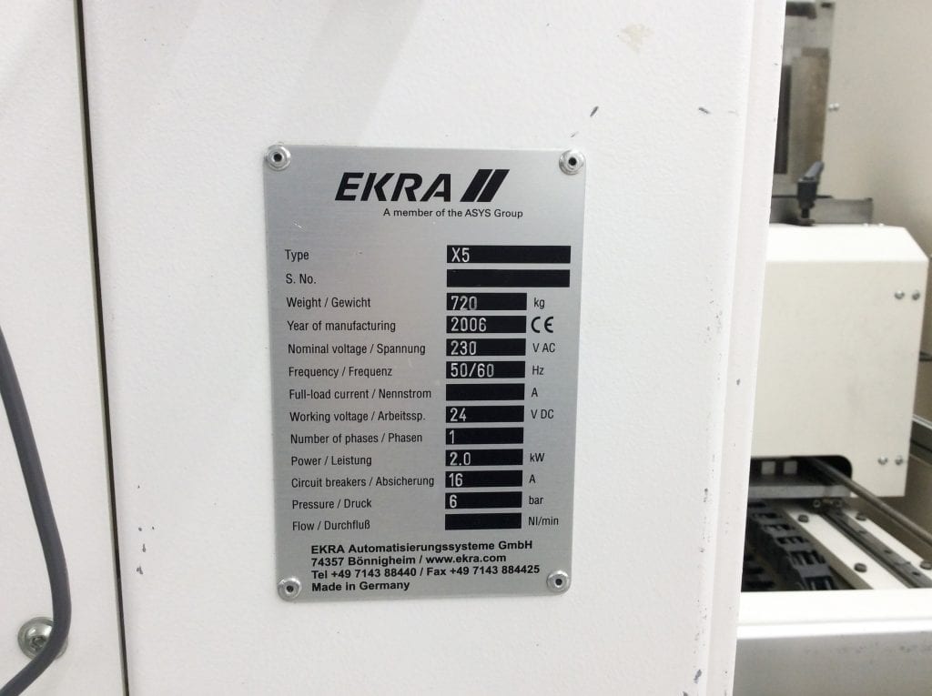 Ekra-X 5-Screen Printer-44935 Refurbished