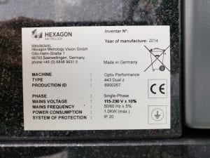 Hexagon Metrology-443 Dual Z Optiv Performance-Measuring Machine-49952 For Sale Online